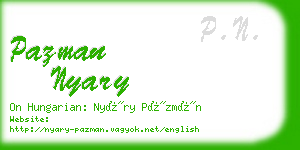 pazman nyary business card